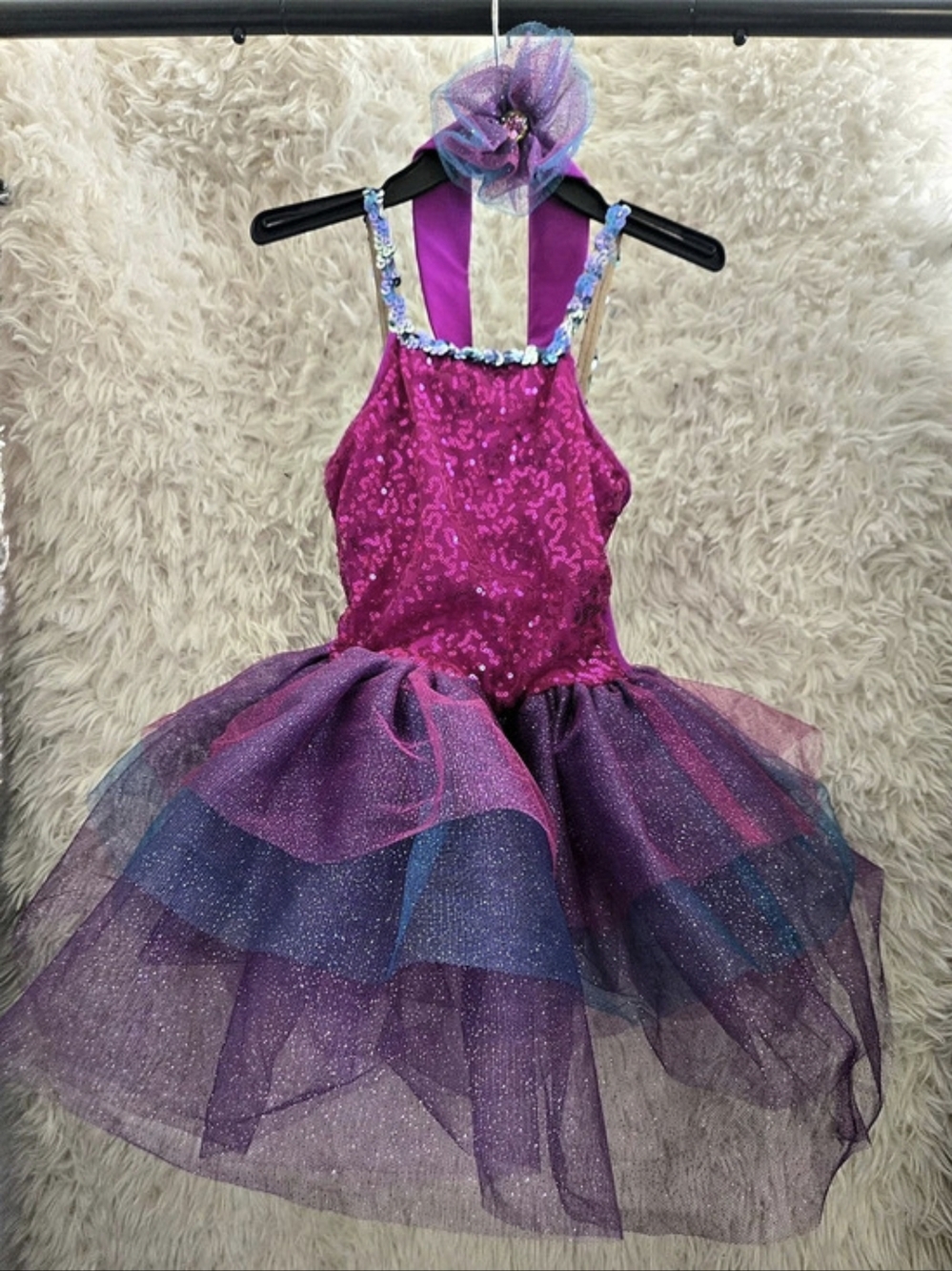 Sequin Tutu Formal Dress in Pink & Purple Like New